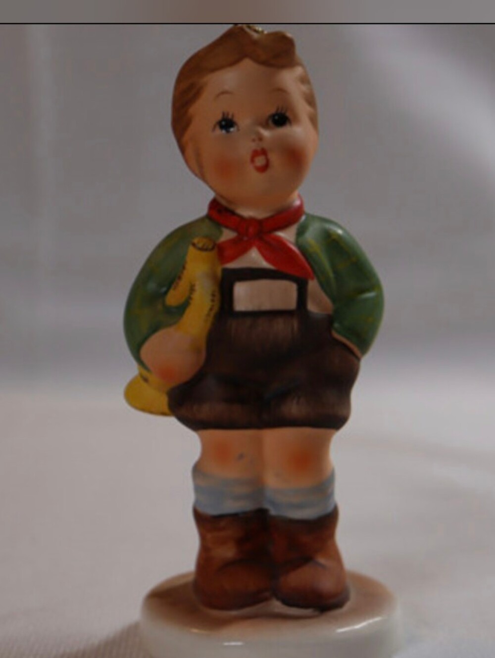 Vintage 1983 Schmid Goebel Berta Hummel 1st Edition 4 ¼“ Statuette Boy w/Trumpet